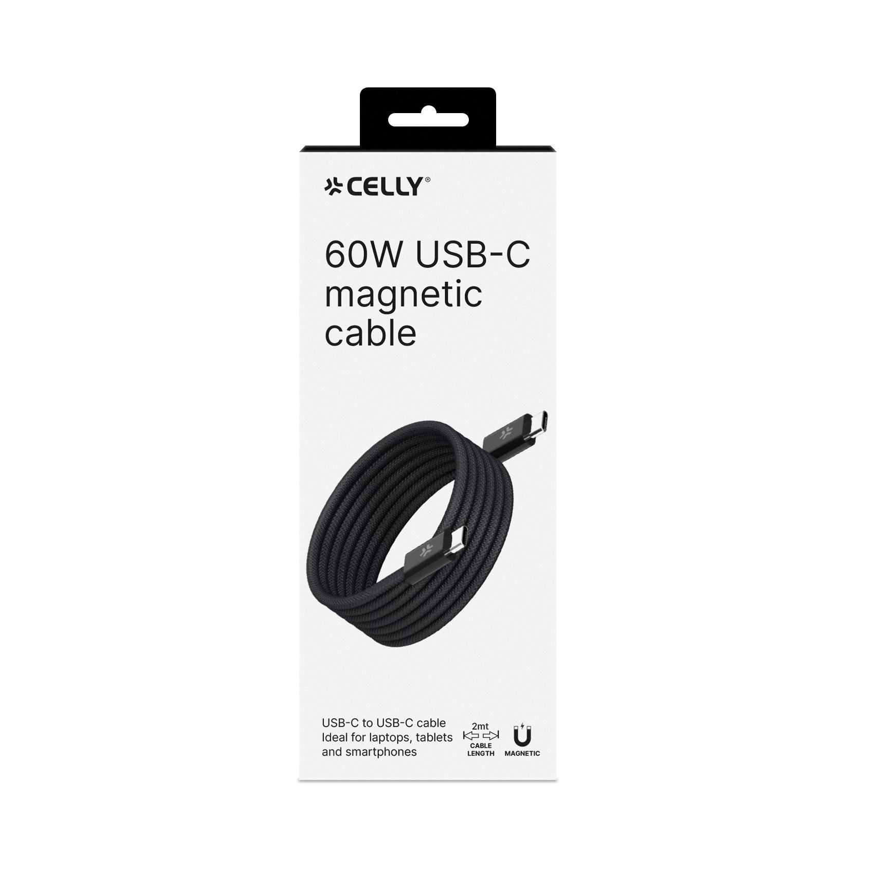 Celly 60W USB-C to USB-C Magnetic Cable POWER …
