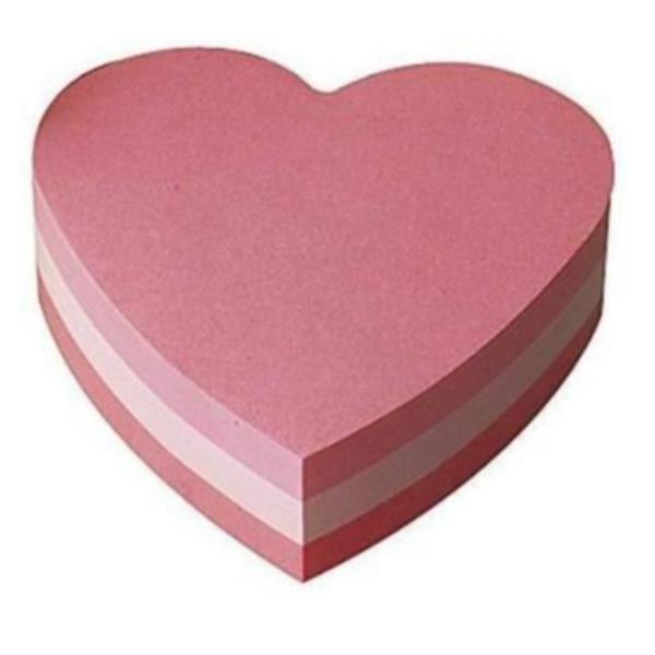 Blocco foglietti cuore - 2007-H - 70 x 70 mm - rosa neon/rosa ultra/rosa pastello - 225 fogli - Post-it