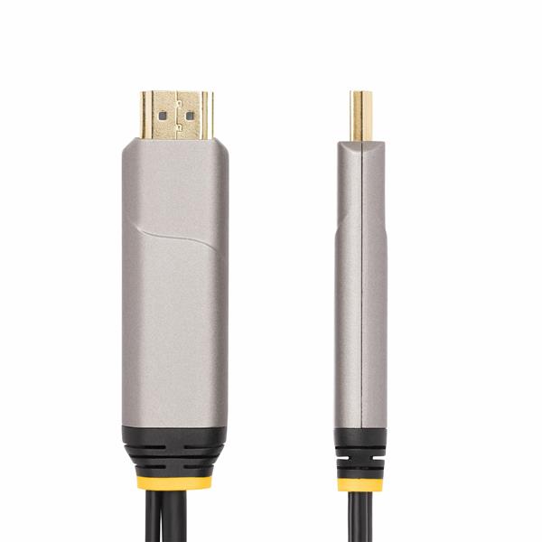 StarTech.com 50ft (15.2m) USB-C to HDMI 2.0 Active Optical Cable, 4K 60Hz - Cavo HDMI - 24 pin USB-C maschio a HDMI, USB (solo alimentazione) maschio - 15.2 m - schermato/fibra ottica - nero - attivo, Active Optical Cable (AOC), Unidirezionale, supporta 4K 60 Hz (3840 x 2160)