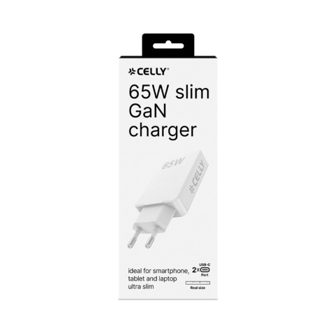 Celly 65W GaN Slim Wall Charger SLIM COLLECTION …
