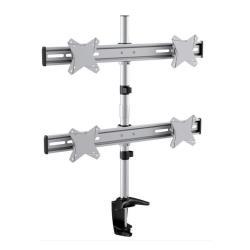 SOPAR Plano Desk 23-1010 Q - Kit montaggio (montaggio su scrivania) - per 4 monitor - Alluminio - argento - dimensione schermo: 13"-23"