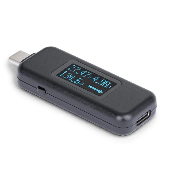 StarTech.com USB-C Power Tester, Bi-Directional Digital Voltage/Current - …