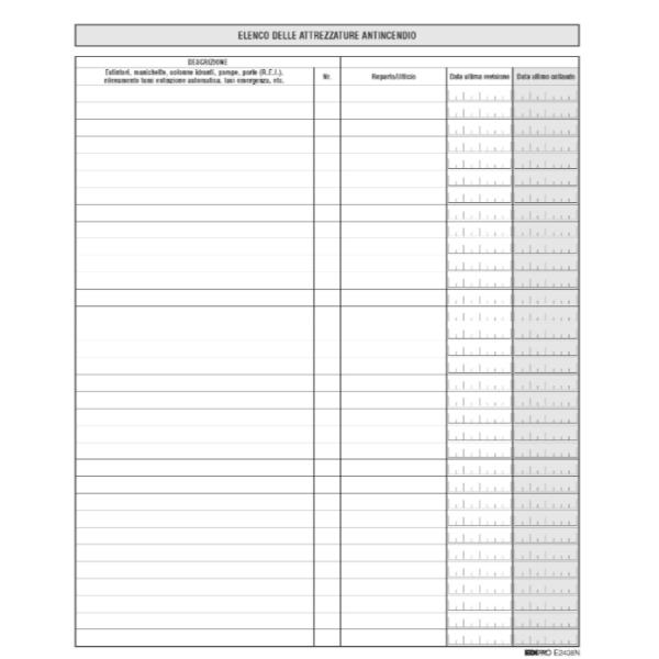 Registro prevenzione incendi - 48pg - 31 x 24 cm - Edipro