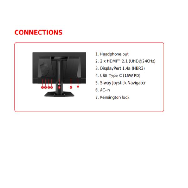 MSI MAG 272QP QD-OLED X50, 67,3 cm (26.5ʺ), 2560 x 1440 Pixel, Wide Quad HD, QD-OLED, 1 ms, Nero