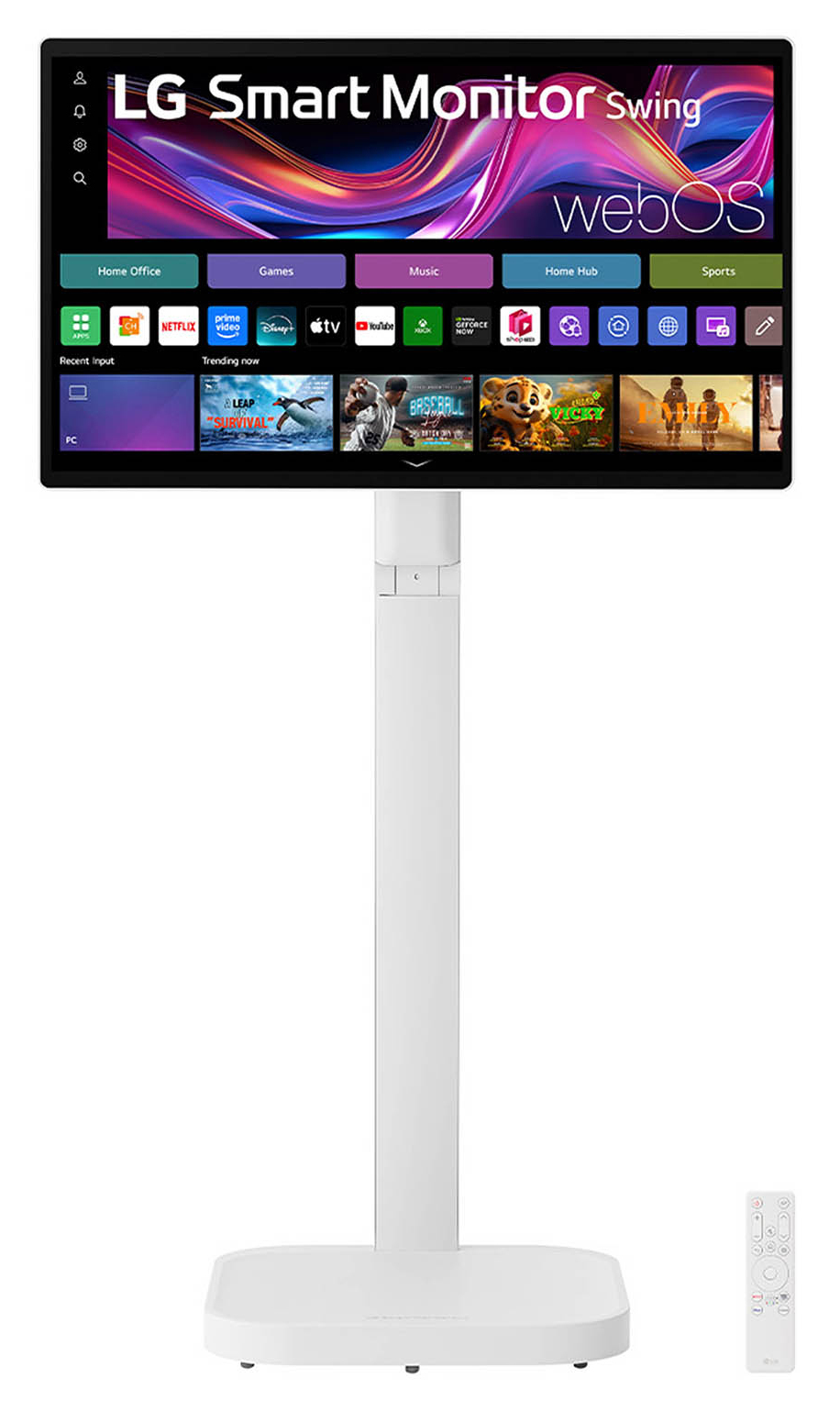 LG Swing 32U889SA Schermo Personale 32ʺ 4K Touch, base con rotelle, webOS, 80 cm (31.5ʺ), 3840 x 2160 Pixel, 4K Ultra HD, LCD, 5 ms, Bianco