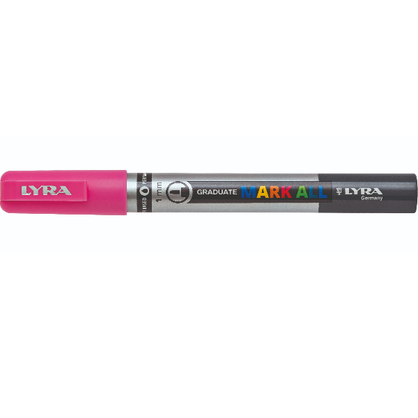 Lyra Graduate Mark All, Rosa, Punta a ogiva/sottile, Grigio, Rosa, Plastica, Fine, 1 mm