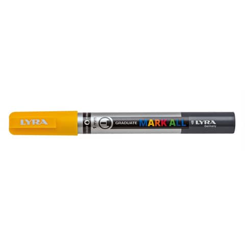 Lyra Graduate Mark All, Giallo, Punta a ogiva/sottile, Grigio, Giallo, Plastica, Fine, 1 mm