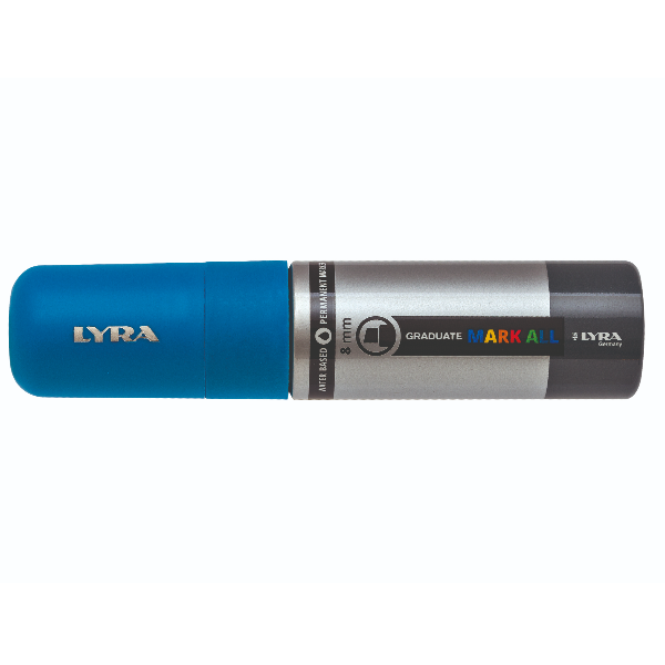 Lyra Graduate Mark All, Azzurro, Punta smussata, Blu, Argento, Plastica, Vivido, 8 mm