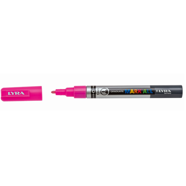 Lyra Graduate Mark All, Rosa, Punta a ogiva/sottile, Grigio, Rosa, Plastica, Fine, 1 mm