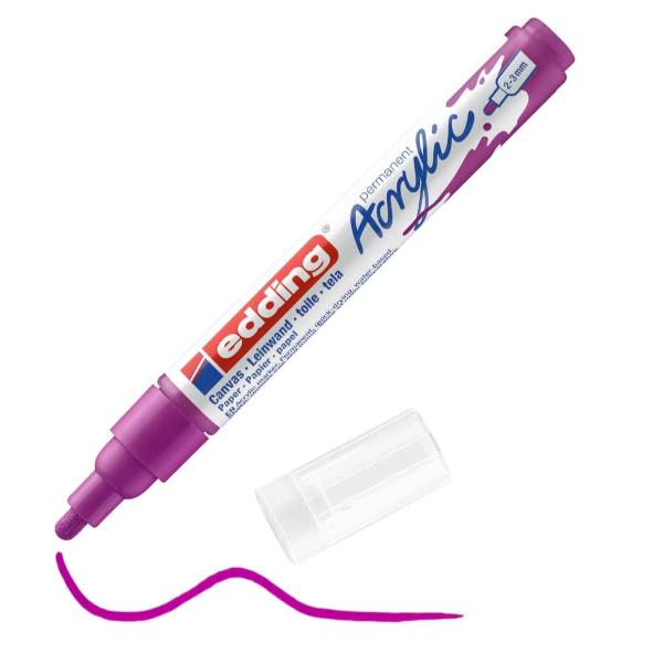 Edding 5300 acrylic marker fine, Viola, Bacca, Medio, 2 mm, 3 mm, Inchiostro a base di acqua