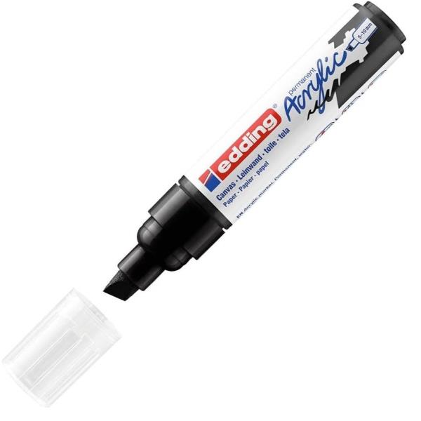 Edding E-5000901, Nero, Punta smussata, Nero, 5 mm, 1 cm, Inchiostro a base di acqua