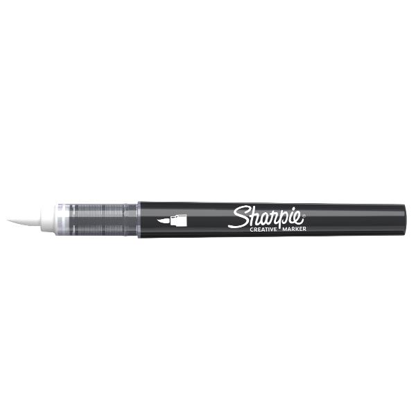 Sharpie 2218111, 1 pz, Bianco, Punta del pennello, Nero, Inchiostro a base acrilica