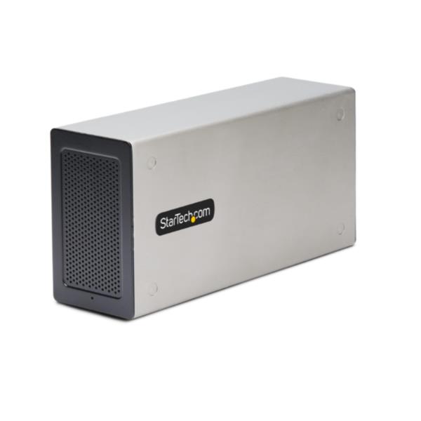 StarTech.com Chassis Thunderbolt 3 PCIe, Enclosure esterna con doppi slot PCI Express, Box PCIe per laptop/Desktop/All-In-One, uscita 8K/4K tramite porte TB3/DP 1.4, per schede di acquisizione video/fibra/Ethernet, Cablato, Thunderbolt 3, Argento, 8K Ultra HD, 60 Hz, Potenza