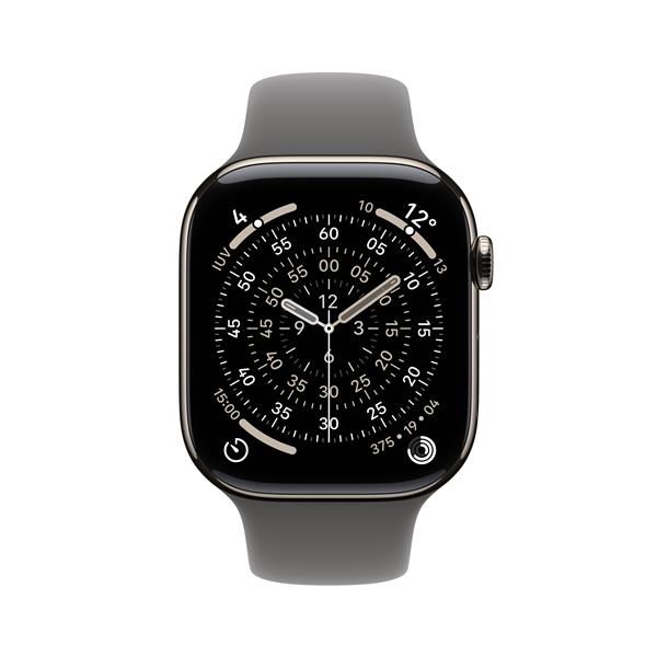 Apple Watch Series 11 GPS + Cellular 42mm Cassa Titanio con Band Grigio Pietra - M/L, OLED, Touch screen, 64 GB, Wi-Fi, GPS (satellitare), 34,6 g