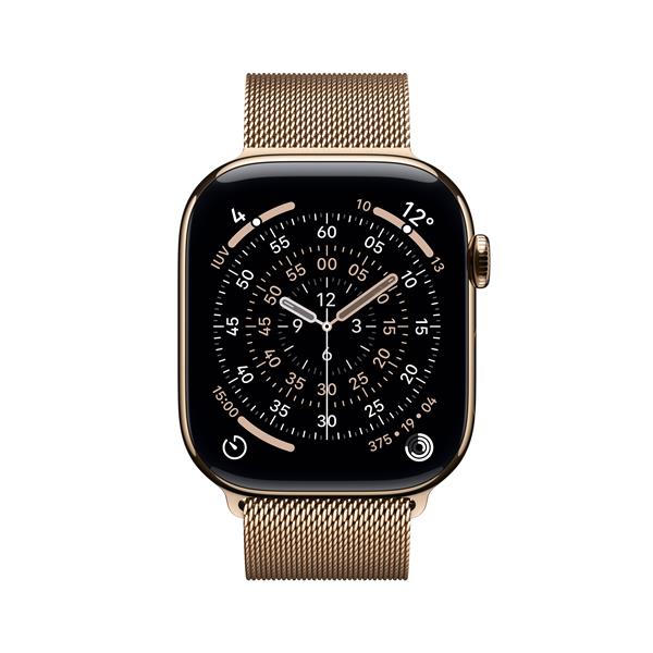 Apple Watch Series 11 GPS + Cellular 46mm Cassa Titanio Oro con Loop in maglia Milanese Oro - M/L, OLED, Touch screen, 64 GB, Wi-Fi, GPS (satellitare), 43,1 g