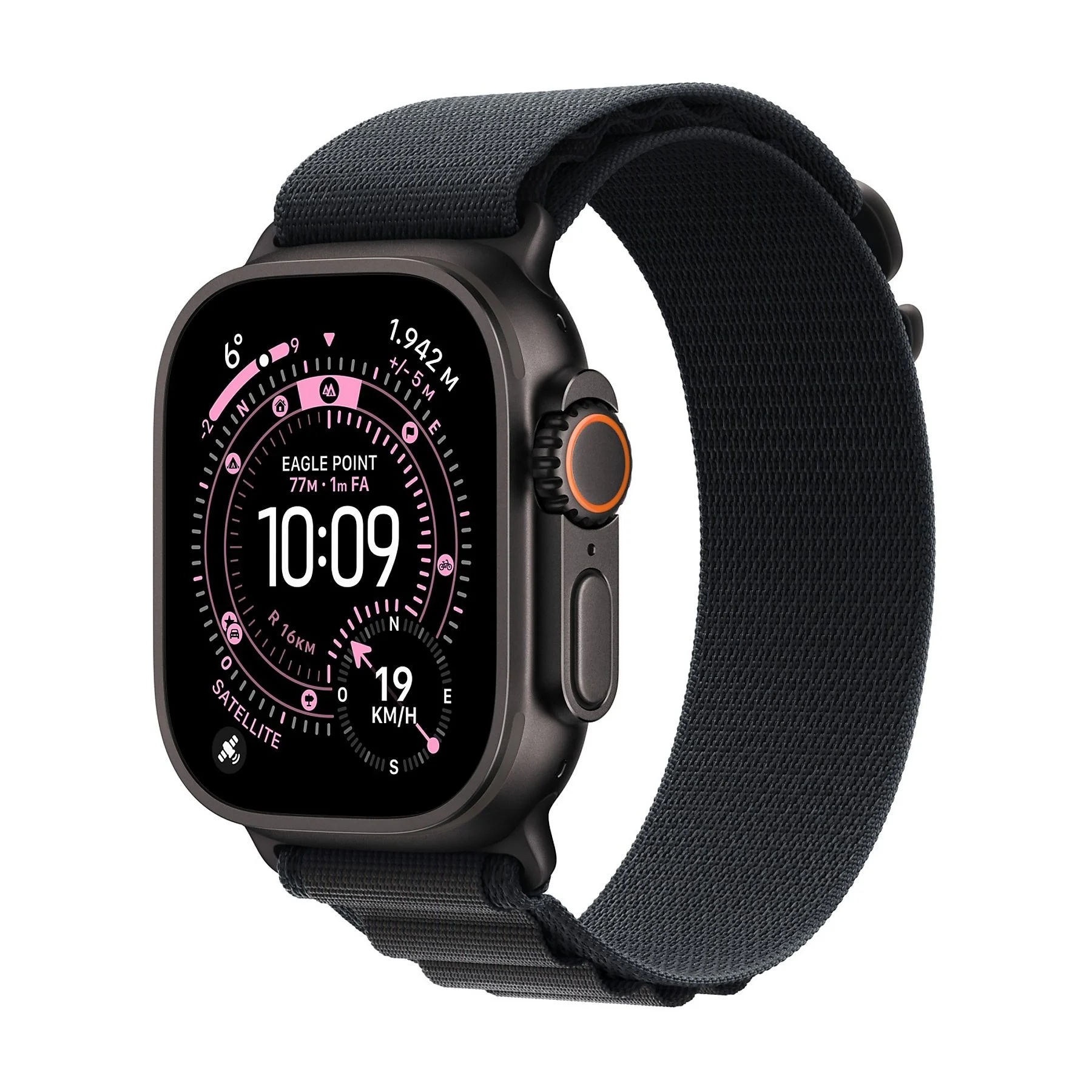 Apple Watch Ultra 3 GPS + Cellular 49mm Cassa Titanio Nero con Alpine Loop Nero- Large, OLED, Touch screen, 64 GB, Wi-Fi, GPS (satellitare), 61,8 g