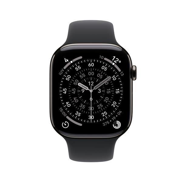 Apple Watch Series 11 GPS + Cellular 46mm Cassa Titanio Ardesia con Sport Band Nero - M/L, OLED, Touch screen, 64 GB, Wi-Fi, GPS (satellitare), 43,1 g