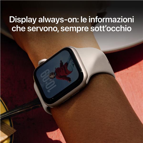 Apple Watch SE (3nd generation) SE 3 GPS + Cellular 44mm Cassa Alluminio Galassia con Sport Band Galassia - S/M, OLED, Touch screen, 64 GB, Wi-Fi, GPS (satellitare), 33 g