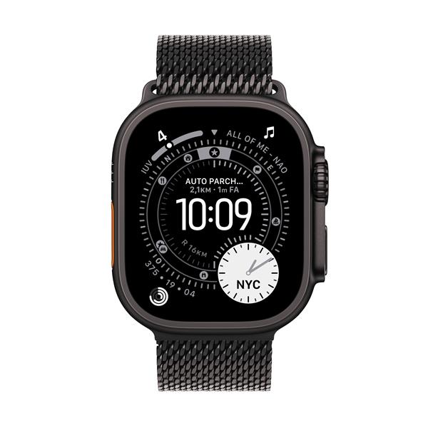 Apple Watch Ultra 3 GPS + Cellular 49mm Cassa Titanio Nero con Loop in maglia Milanese Titanio Nero - Medium, OLED, Touch screen, 64 GB, Wi-Fi, GPS (satellitare), 61,8 g