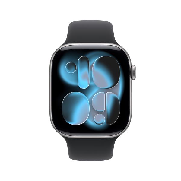 Apple Watch Series 11 GPS + Cellular 46mm Cassa Alluminio Grigio Siderale con Sport Band Nero - S/M, OLED, Touch screen, 64 GB, Wi-Fi, GPS (satellitare), 36,9 g
