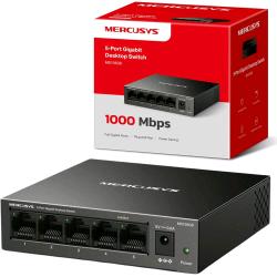 Mercusys MS105GS, Non gestito, Gigabit Ethernet (10/100/1000), Full duplex, Montabile a parete