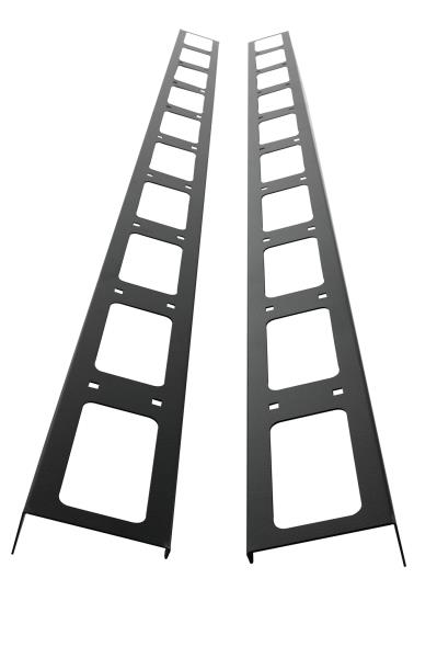 ITRack - Barra di allacciatura per gestione cavi a rack - RAL 9005 - 24U - 70 cm (pacchetto di 2)
