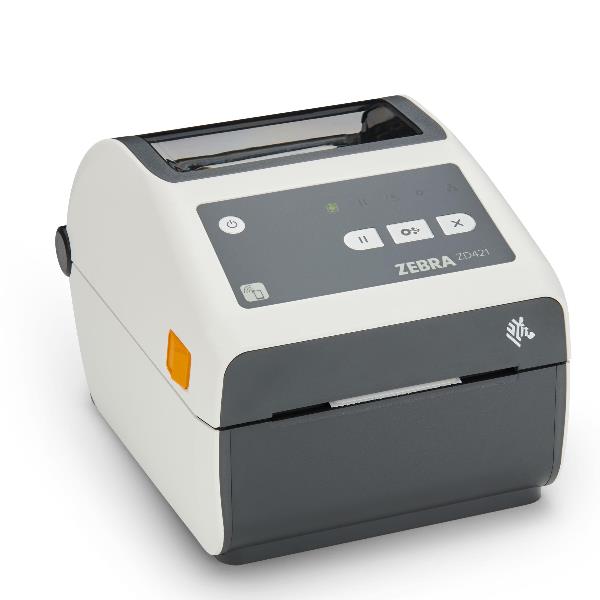 Zebra ZD421t-HC - Stampante per etichette - trasferimento termico - Rotolo (11,2 cm) - 300 dpi - fino a 102 mm/sec - USB 2.0, LAN, host USB - bianco