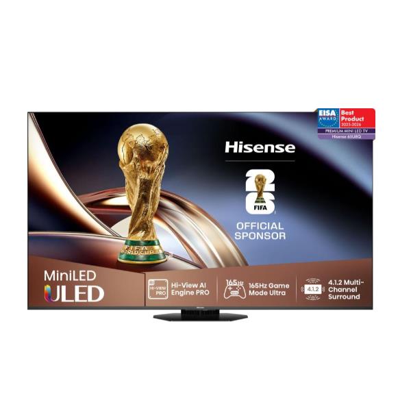 Hisense Smart TV ULED MiniLED 65ʺ 4K 65U8Q, 165,1 cm (65ʺ), 3840 x 2160 Pixel, ULED, Smart TV, Wi-Fi, Nero, Grigio