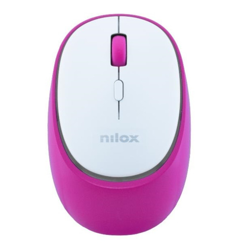 Nilox NXMDWS104, Ambidestro, Ottico, RF senza fili + Bluetooth, 1600 DPI, Rosa, Bianco