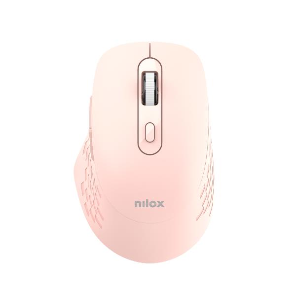 Nilox RATON DUAL WIRELESS 1600 DPI ROSA, Ottico, Bluetooth + USB Type-A, 1600 DPI, Rosa