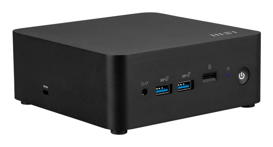 MSI CUBI NUC AI 1UMG-019BEU, Mini PC barebone, Intel SoC, Collegamento ethernet LAN, Wi-Fi 6E (802.11ax), 120 W