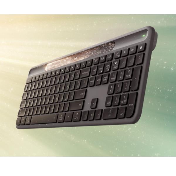 Logitech Signature Slim Solar+ wireless keyboard K980, Full-size (100%), Wireless, RF senza fili + Bluetooth, QWERTY, Grafite