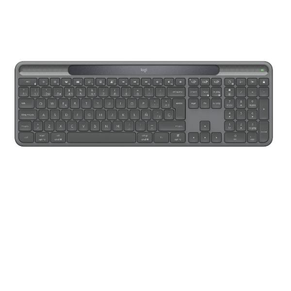 Logitech Signature Slim Solar+ K980 for Business, Full-size (100%), Wireless, RF senza fili + Bluetooth, Tasto con meccanismo a forbici, QWERTY, Grafite