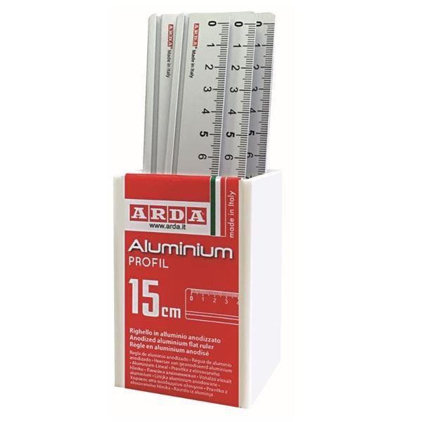 Barattolo 15 righelli - 15cm - alluminio - Arda