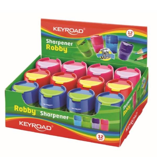 KEYROAD Robby - Temperino con contenitore - 2 fori - assortiti - metallo (pacchetto di 12)