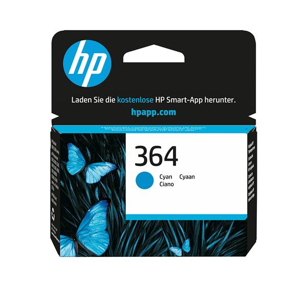 HP 364 - Ciano - originale - cartuccia d'inchiostro - per Deskjet 35XX; Photosmart 55XX, 55XX B111, 65XX, 65XX B211, 7510 C311, B110, Wireless B110