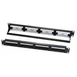 WP CABLING - Pannello cablaggio con gestione cavi - RJ-45 X 24 - nero, RAL 9005 - 1U - 19"