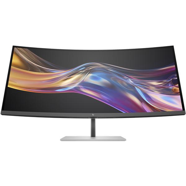 HP 738pu - Series 7 Pro - monitor a LED - curvato - 38" (37.52" visualizzabile) - 3840 x 1600 WQHD+ @ 60 Hz - IPS Black - 400 cd/m² - 2000:1 - DisplayHDR 400 - 5 ms - Thunderbolt 4, HDMI, DisplayPort, USB-C - altoparlanti - nero, argento