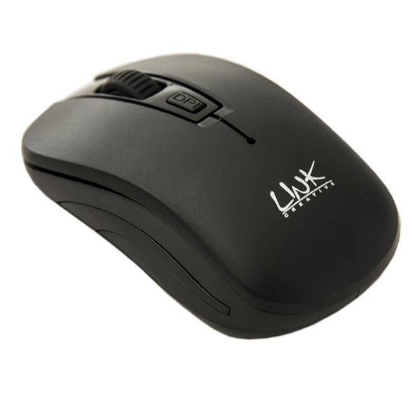 Link - Mouse - 3 pulsanti - senza fili - 2.4 GHz - ricevitore wireless USB - nero