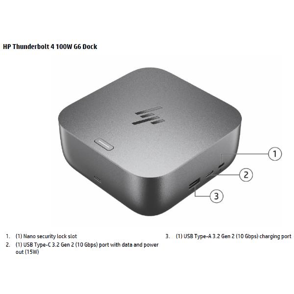 HP Dock Thunderbolt 4 100 W G6, Cablato, …