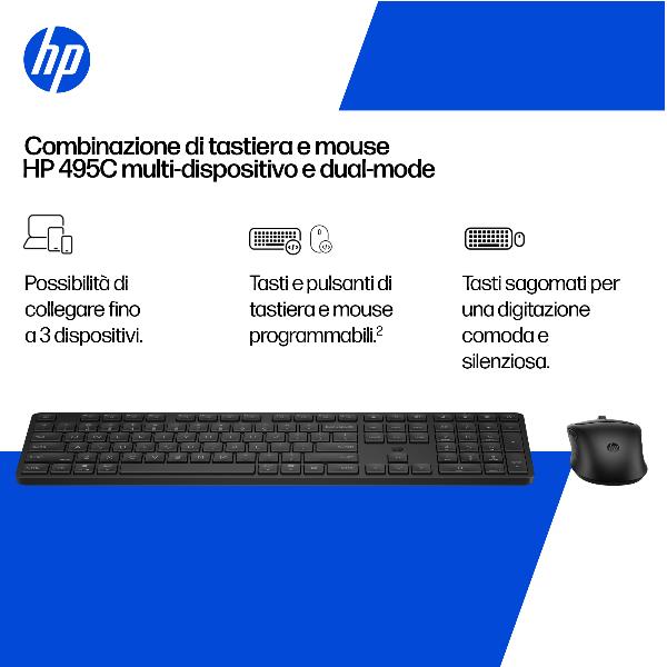 HP Combinazione di tastiera e mouse 495C multi-dispositivo …