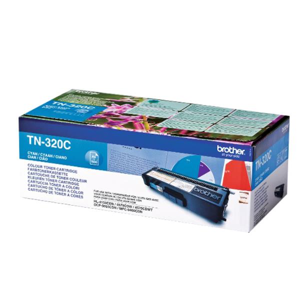 Brother TN320C - Ciano - originale - cartuccia toner - per Brother DCP-9055, DCP-9270, HL-4140, HL-4150, HL-4570, MFC-9460, MFC-9465, MFC-9970