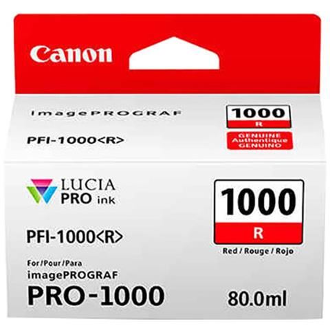 Canon PFI-1000 R - 80 ml - rosso - originale - serbatoio inchiostro - per imagePROGRAF PRO-1000