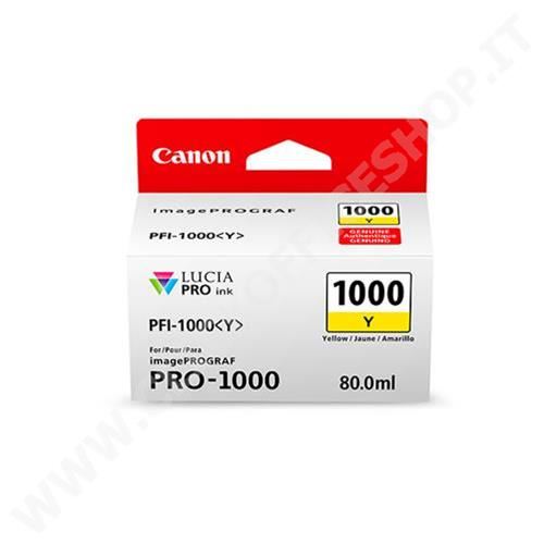 Canon PFI-1000 Y - 80 ml - giallo - originale - serbatoio inchiostro - per imagePROGRAF PRO-1000