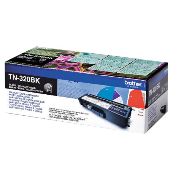 Brother TN320BK - Nero - originale - cartuccia toner - per Brother DCP-9055, DCP-9270, HL-4140, HL-4150, HL-4570, MFC-9460, MFC-9465, MFC-9970