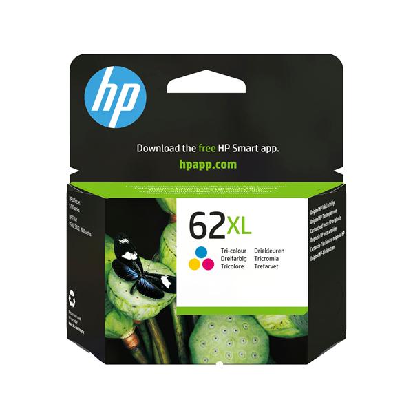 HP 62XL - 11.5 ml - Alta resa - colore (ciano, magenta, giallo) - originale - cartuccia d'inchiostro - per ENVY 55XX, 56XX, 76XX; Officejet 200, 250, 252, 57XX, 8040
