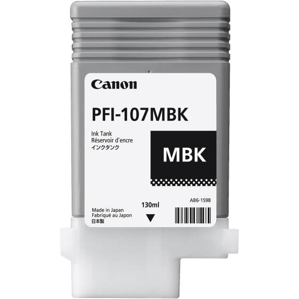 Canon PFI-107 MBK - 130 ml - nero opaco - originale - serbatoio inchiostro - per imagePROGRAF iPF670, iPF680, iPF685, iPF770, iPF780, iPF785