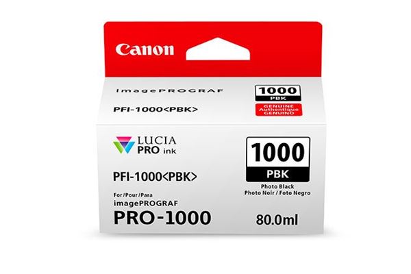 Canon PFI-1000 PBK - 80 ml - nero per foto - originale - serbatoio inchiostro - per imagePROGRAF PRO-1000