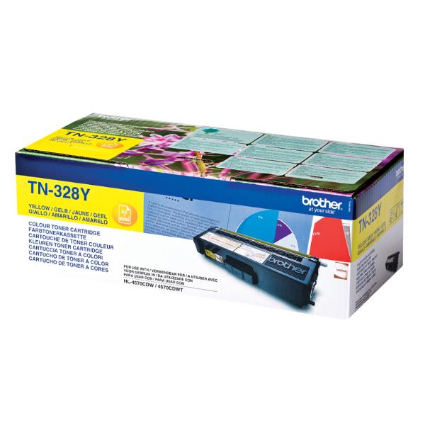 Brother TN328Y - Giallo - originale - cartuccia toner - per Brother DCP-9270CDN, HL-4570CDW, HL-4570CDWT, MFC-9970CDW