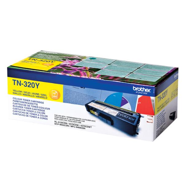 Brother TN320Y - Giallo - originale - cartuccia toner - per Brother DCP-9055, DCP-9270, HL-4140, HL-4150, HL-4570, MFC-9460, MFC-9465, MFC-9970